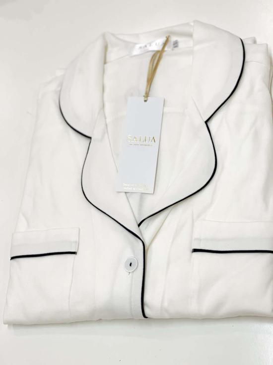  Salua Lingerie 라운지 웨어 살루아 란제리 브러시드 피마 코튼 롱 슬립 셔츠 멀티 - SALUA LINGERIE