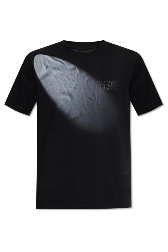  MM6 메종마르지엘라 반팔 티셔츠 Mm6 메종 마르지엘라 프린트 티셔츠 블랙/블루