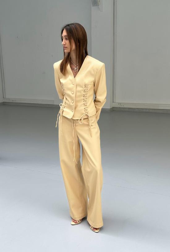  SAEMDI 가죽 자켓 사엠디 크로스 코드 PU 재킷 - OTHER BRANDS