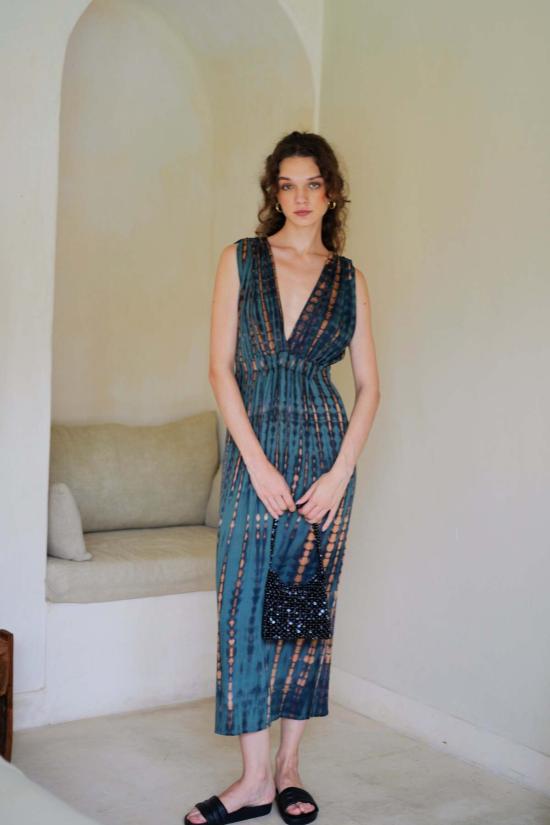  Pink Haley 롱 원피스 핑크 헤일리 클라라 맥시 슬립 드레스 딥 씨 블루 - PINK HALEY