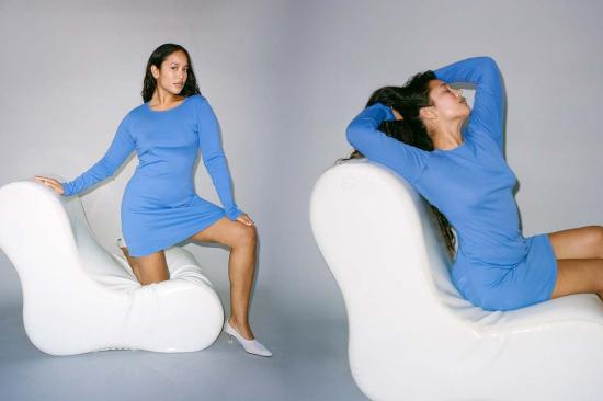  질 로드리게즈 숏 원피스 길 로드리게즈 롱 슬리브 벨뷰 미니 드레스