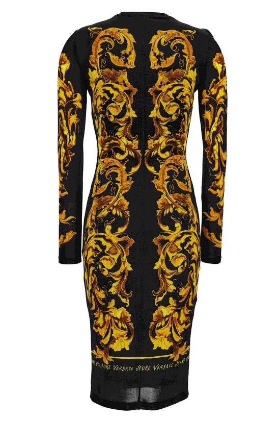  베르사체 롱 원피스 진 쿠튀르 롱 드레스 블랙 - VERSACE