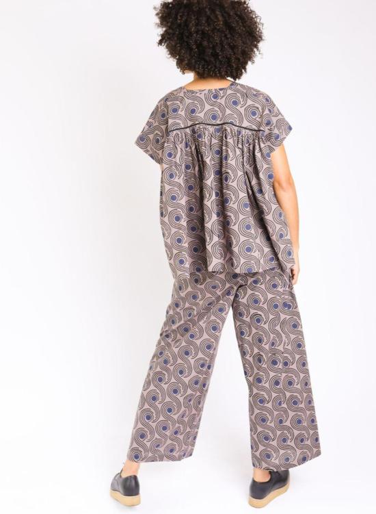  시크 콜렉티브 블라우스 Seek Collective Zoe Top Mocha Swirls - SEEK COLLECTIVE