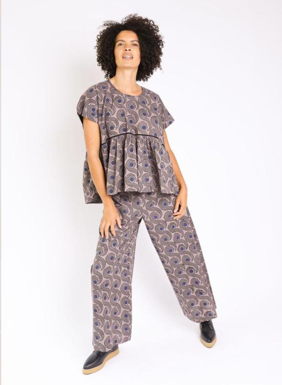  시크 콜렉티브 블라우스 Seek Collective Zoe Top Mocha Swirls - SEEK COLLECTIVE