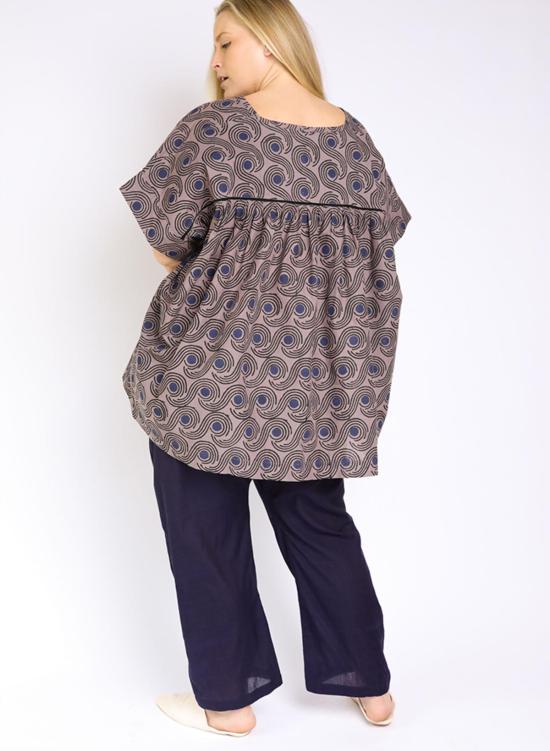  시크 콜렉티브 블라우스 Seek Collective Zoe Top Mocha Swirls - SEEK COLLECTIVE