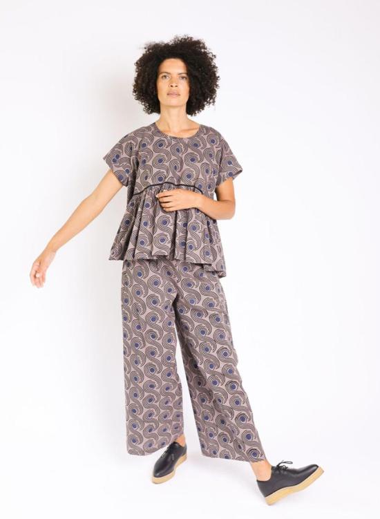  시크 콜렉티브 블라우스 Seek Collective Zoe Top Mocha Swirls - SEEK COLLECTIVE