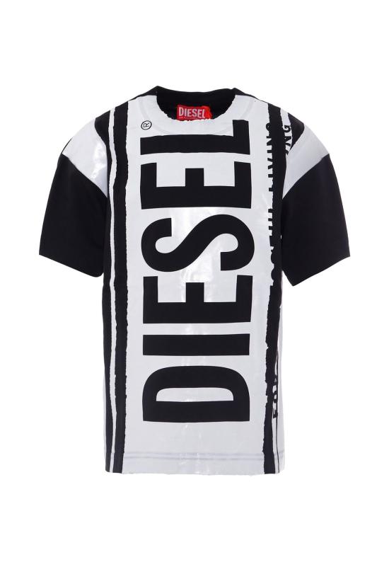  [키즈] 디젤 트레이닝 상의 어린이용  블랙 로고 티셔츠 (블랙)