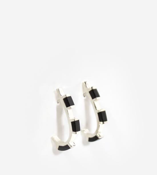  루스 오르티스 이어링 루즈 오르티즈 쿠빅 오닉스 귀걸이 - LUZ ORTIZ