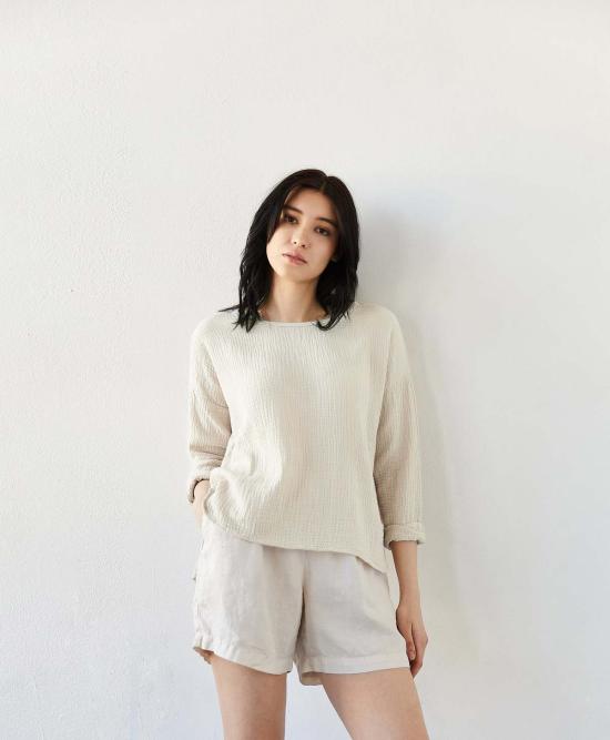  It Is Well L.A. 긴팔 티셔츠 잇이즈웰 L.A. 오가닉 롱 슬리브 거즈 탑 - OTHER BRANDS