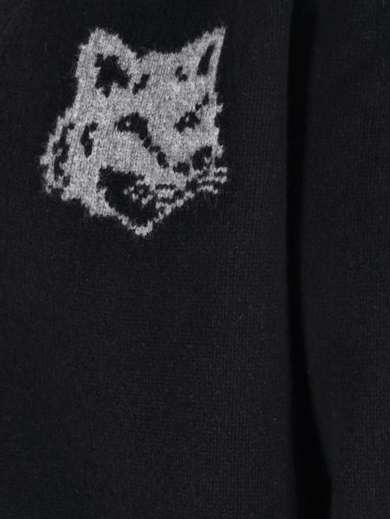  메종키츠네 가디건 메종 키츠네 폭스 헤드 카디건 블랙 - MAISON KITSUNE