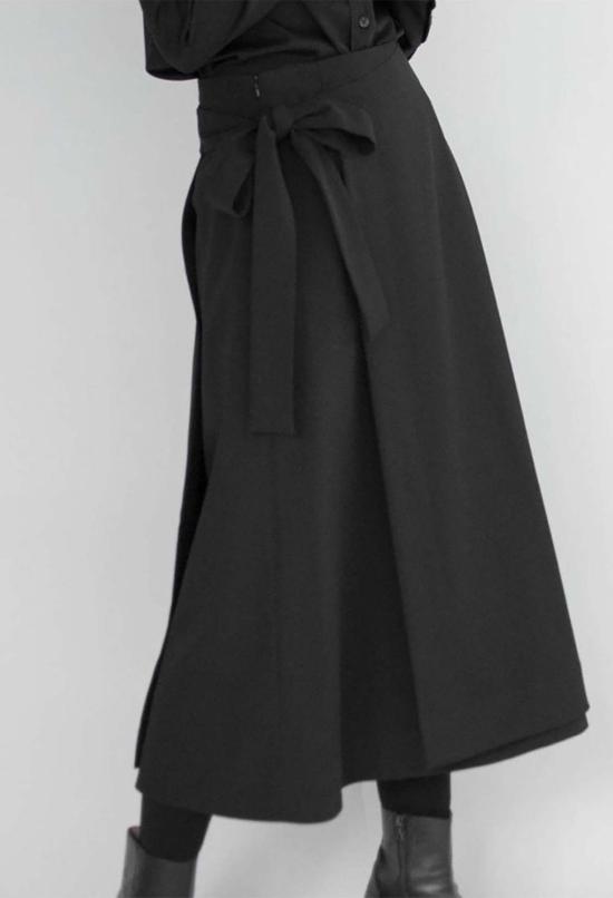  JULIA JENTZSCH 롱 스커트 줄리아 젠츠쉬 웬델리 울 개버딘 스커트 블랙 - OTHER BRANDS