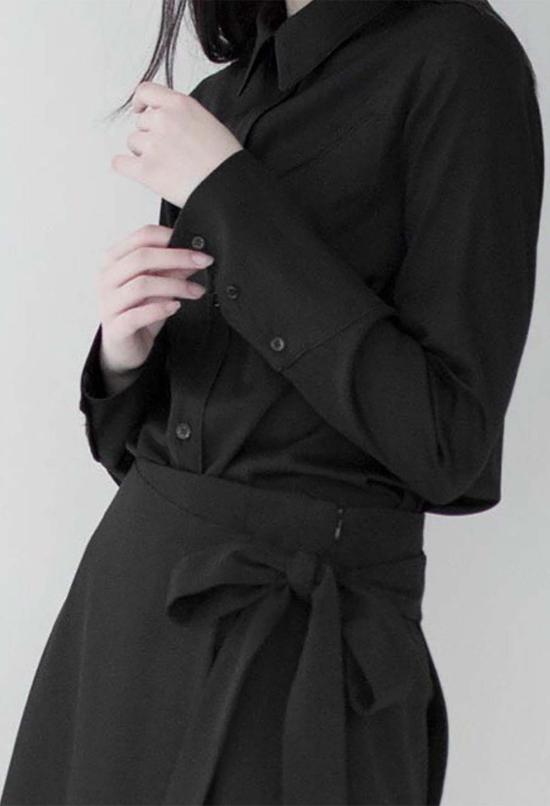  JULIA JENTZSCH 롱 스커트 줄리아 젠츠쉬 웬델리 울 개버딘 스커트 블랙 - OTHER BRANDS