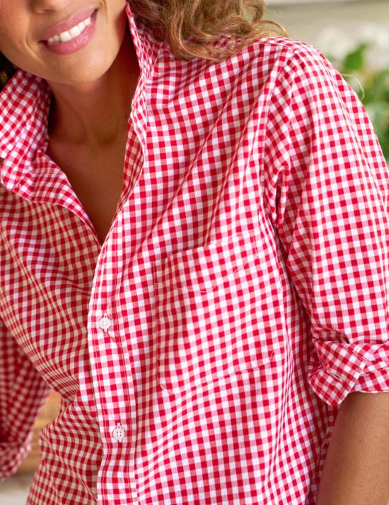  프랭크 앤 에일린 셔츠 프랭크 & 아일린 실비오 언짢블 버튼업 셔츠 레드 화이트 체크 - FRANK & EILEEN