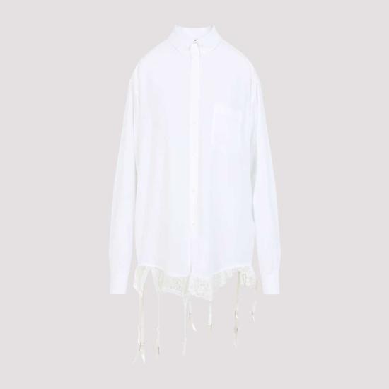  발렌시아가 라운지 웨어 란제리 셔츠 화이트 - BALENCIAGA