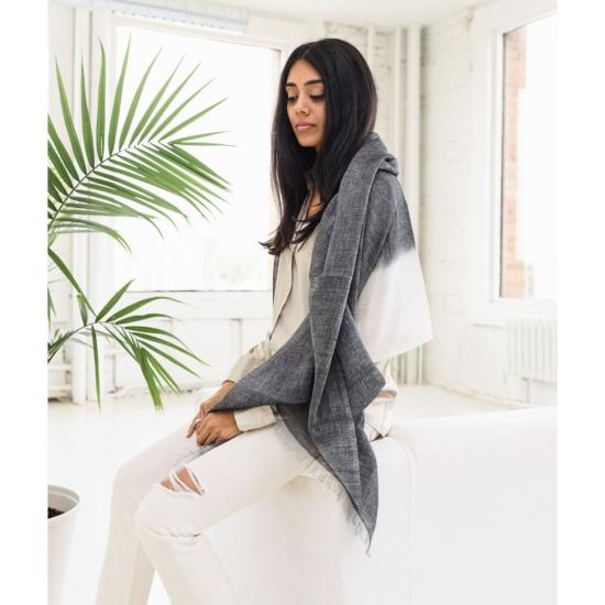  베리어슬리 머플러/스카프 다양한 화강암 블랙 화이트 옴브레 스카프 화강암 - VARIOUSLY