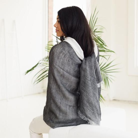  베리어슬리 머플러/스카프 다양한 화강암 블랙 화이트 옴브레 스카프 화강암 - VARIOUSLY