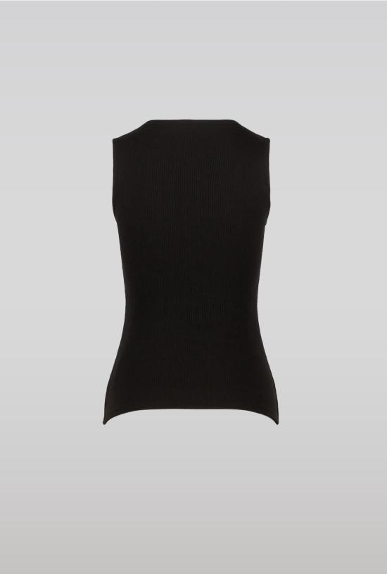  샘디 민소매 티셔츠 사엠디 밀로 립탑 블랙 - SAEMDI