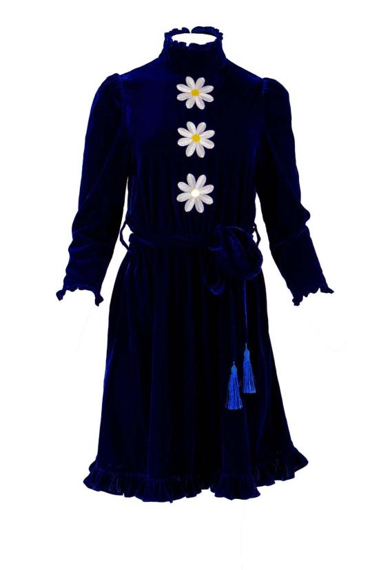  크리스티닛 숏 원피스 데이지 벨벳 드레스 - KRISTINIT