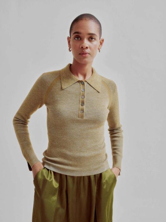  사야카 다비스 뉴욕 반팔 티셔츠 사야카 데이비스 뉴욕 콤보 리브 폴로 - SAYAKA DAVIS NEW YORK