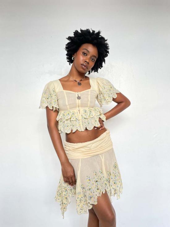  Abacaxi 숏 스커트 아바카시 트월 폴드오버 스커트 - OTHER BRANDS