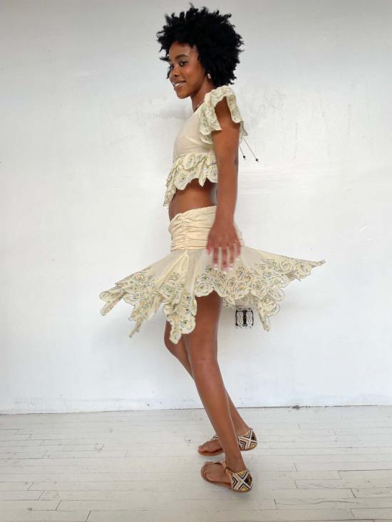  Abacaxi 숏 스커트 아바카시 트월 폴드오버 스커트 - OTHER BRANDS