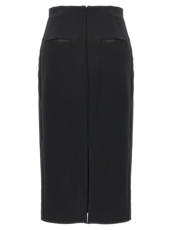  막스마라 미디 스커트 피스 스커트 블랙 - MAX MARA