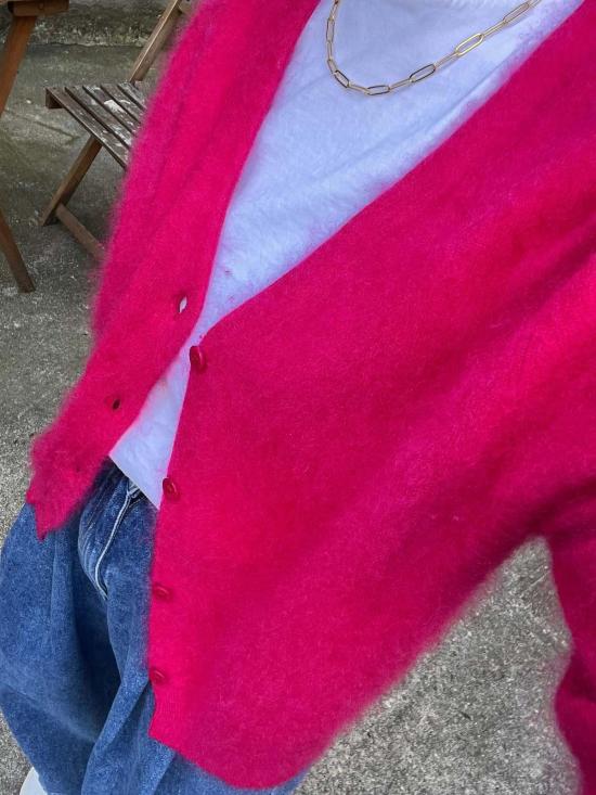  퓨어 캐시미어 엔와이씨 가디건 퓨어캐시미어 NYC 캐시미어 기모 브이넥