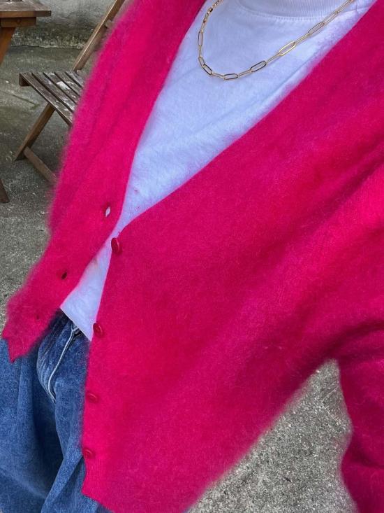  퓨어 캐시미어 엔와이씨 가디건 퓨어캐시미어 NYC 캐시미어 기모 브이넥 - PURECASHMERE NYC