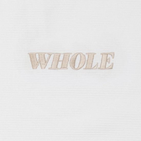  홀 스웨터 남녀공용 전체 써멀 로고 긴팔 티셔츠 (화이트) - WHOLE