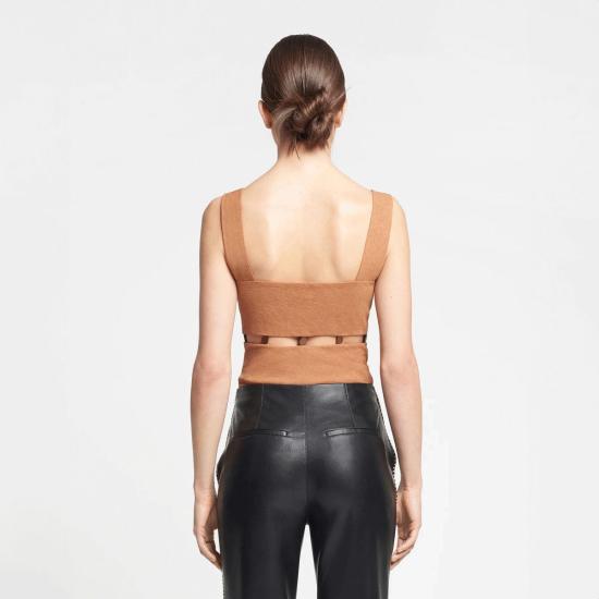  나누슈카 바디수트 티셔츠 세베 바디수트 카라멜 - NANUSHKA