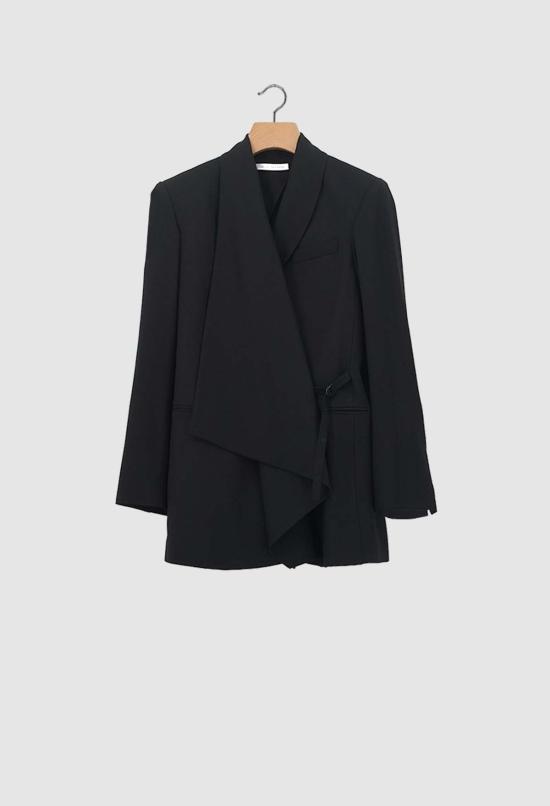  율리아 옌츠슈 자켓 줄리아 젠츠쉬 바이마르 비대칭 울 개버딘 재킷 블랙