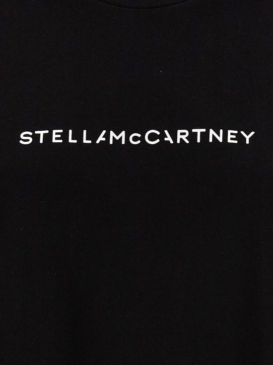  스텔라 맥카트니 반팔 티셔츠 스텔라 매카트니 아이코닉 스텔라 로고 티셔츠 블랙 - STELLA MCCARTNEY