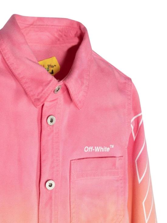  오프화이트 탑 키즈  헬베티카 셔츠 ML 사이즈 멀티컬러 셔츠 - OFF WHITE