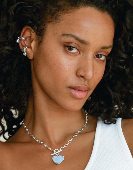  클레드 이어링 타원형 드롭 이어 커프 골드/실버 - CLED