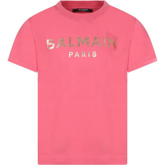  [키즈] 발망 트레이닝 상의 로고 티셔츠 키즈 푸시아