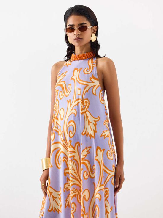  이키비 롱 원피스 모히토 홀터 드레스 (보라색) - IKKIVI