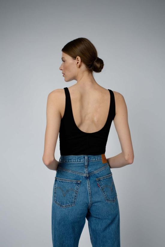  산티클레르 민소매 티셔츠 산티클러 아바 오가닉 코튼 브라 탱크탑 블랙 - SANTICLER