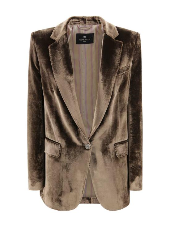  에트로 수트 자켓 벨벳 재킷 블레이저 브라운
