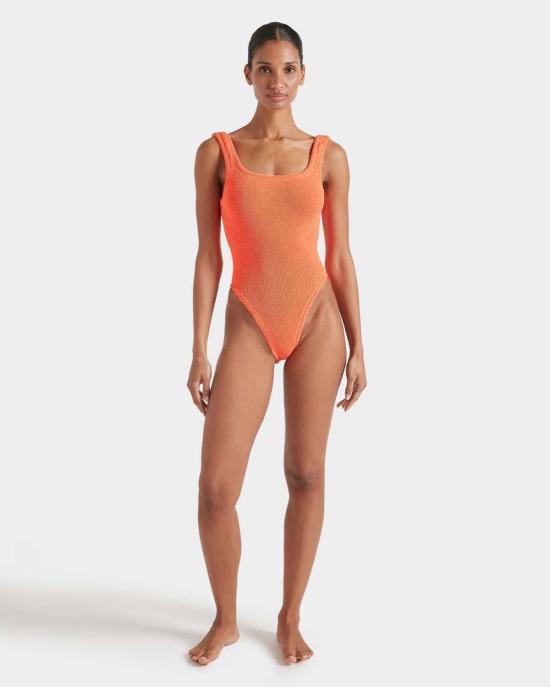  훈자 지 원피스 수영복 훈자 G 스퀘어넥 원피스 오렌지 - HUNZA G