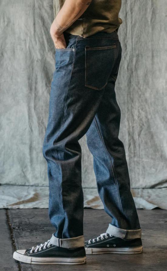  히로시 카토 데님 팬츠 더 해머 스트레이트 내추럴 슬럽 인디고 12.5온스 진 - HIROSHI KATO