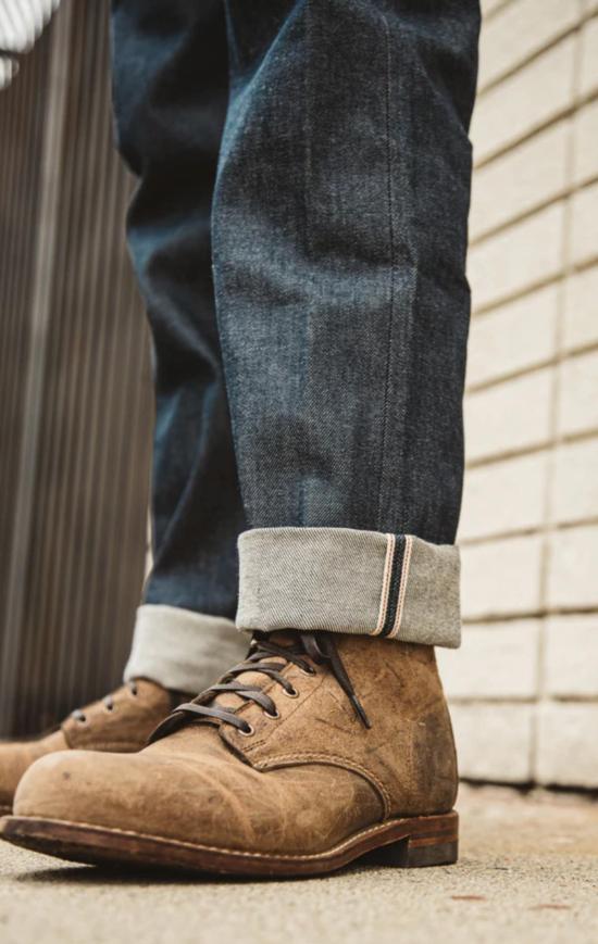  히로시 카토 데님 팬츠 더 해머 스트레이트 내추럴 슬럽 인디고 12.5온스 진 - HIROSHI KATO