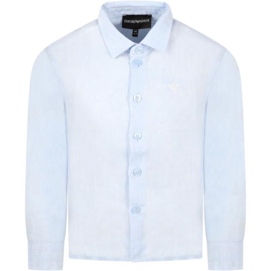  [키즈] 엠포리오 아르마니 셔츠 아동용 연한 파란색 셔츠 (독수리 무늬) 연한 파란색