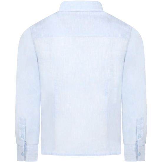  [키즈] 엠포리오 아르마니 셔츠 아동용 연한 파란색 셔츠 (독수리 무늬) 연한 파란색 - EMPORIO ARMANI