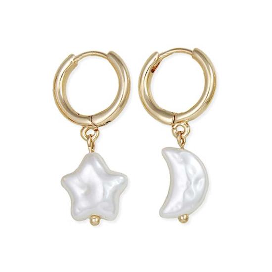  Slow Dance 이어링 슬로우 댄스 문 스타 진주 후프 귀걸이