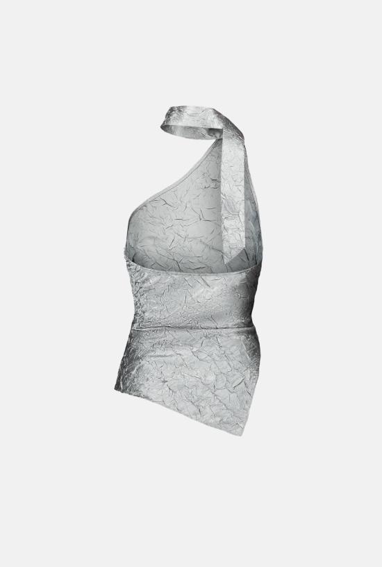  샘디 블라우스 원숄더 스카프 탑 - SAEMDI