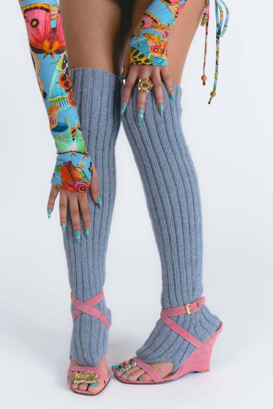  Abacaxi 팬티 베이비 알파카 끈 레그워머