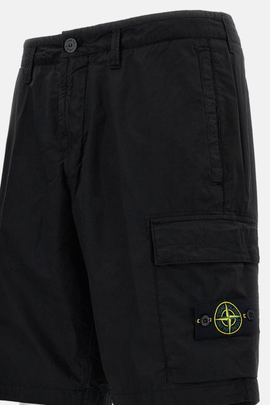  스톤 아일랜드 숏팬츠 카고 반바지 블랙 - STONE ISLAND