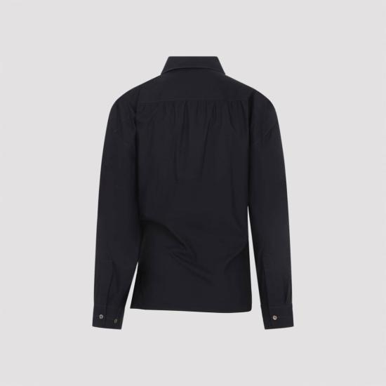  르메르 셔츠 스트레이트 칼라 트위스트 셔츠 스퀴드 잉크 - LEMAIRE