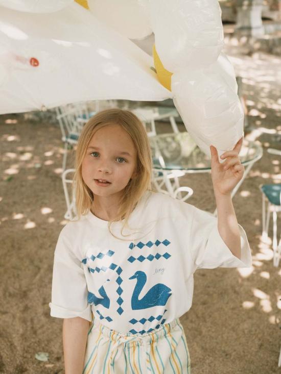  [키즈] 타이니코튼 티셔츠 키즈  스완 다이아몬드 그래픽 티셔츠 - TINYCOTTONS