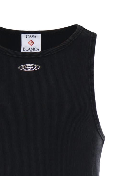 26SS 카사블랑카 반팔 티셔츠 MSP26JTS057 01 Black - CASABLANCA